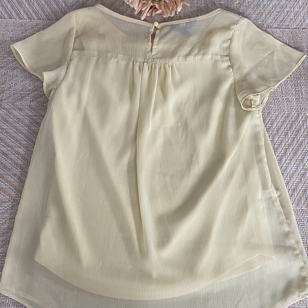 Apt. 9 Flutter Sleeve Crochet Trim Top - image 3